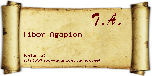 Tibor Agapion névjegykártya